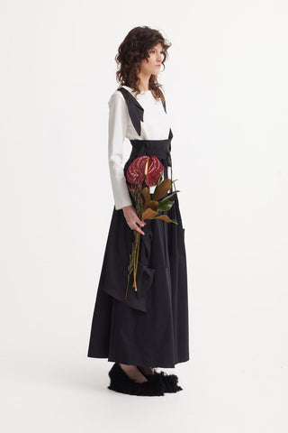 Obi-Inspired Waist Belt With Handcrafted Panels Black - Julia Allert