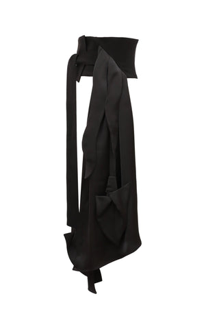 Obi-Inspired Waist Belt With Handcrafted Panels Black - Julia Allert