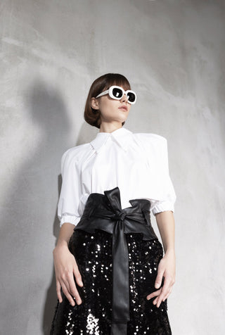 Occasion Black Palazzo Sequin Trousers - Julia Allert