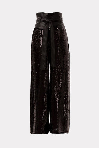 Occasion Black Palazzo Sequin Trousers - Julia Allert