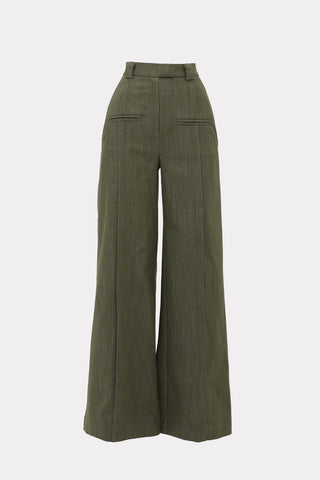 Olive High-Waist Wide-Leg Vintage Denim Pants - Julia Allert
