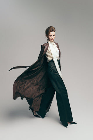 Olive High-Waist Wide-Leg Vintage Denim Pants - Julia Allert