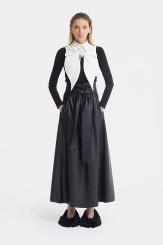 Oversized Satin Bib Collar - Ivory - Julia Allert