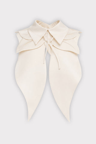 Oversized Satin Bib Collar - Ivory - Julia Allert