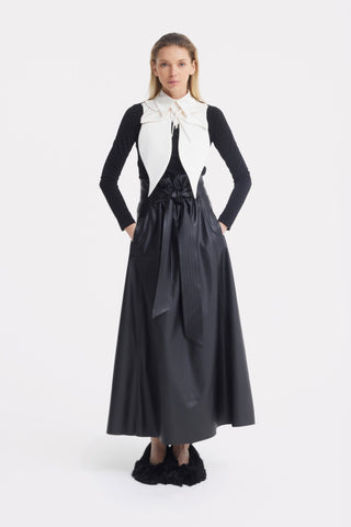 Oversized Satin Bib Collar - Ivory - Julia Allert