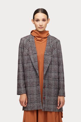 Oversized Single-Breasted Blazer Plaid - Julia Allert