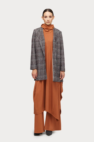 Oversized Single-Breasted Blazer Plaid - Julia Allert