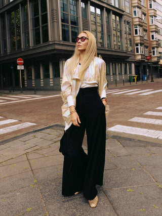 Oversized Zip-Up Bomber Jacket Holographic Shiny - Julia Allert