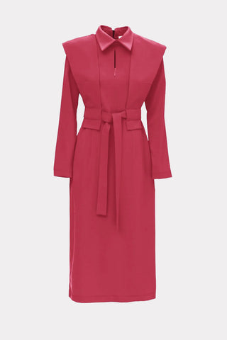 Pale Red Fashion Fitted Midi Dress