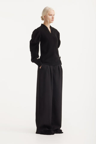 Party Minimalist Long Sleeve Top - Black - Julia Allert