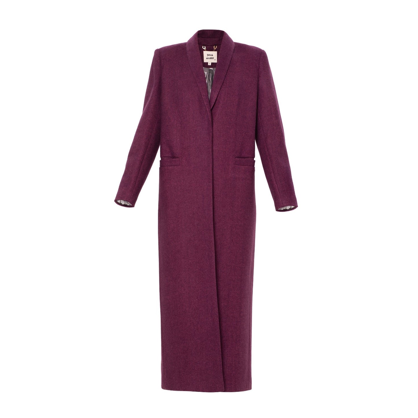 Fashion Single-Breasted Maxi Coat Violet
