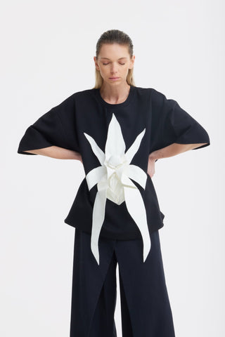 Relaxed Fit Knit Top – Black - Julia Allert