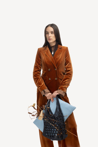 Retro Solid Jacket- Rust Velvet