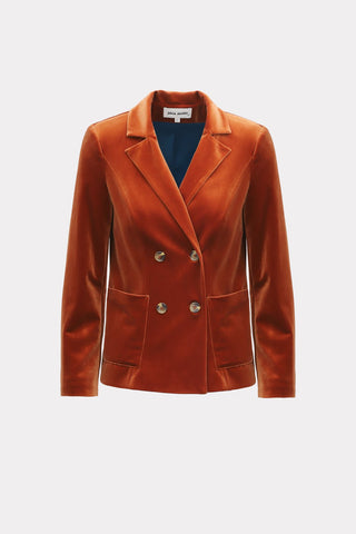 Retro Co-Ord Set – Jacket & Wide-Leg Trousers Rust Velvet - Julia Allert