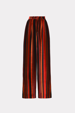 Retro Wide-Leg Trousers - Velvet Burgundy Red