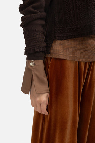 Retro Wide-Leg Trousers - Rust Velvet - Julia Allert