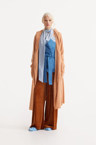 Retro Wide-Leg Trousers - Rust Velvet - Julia Allert