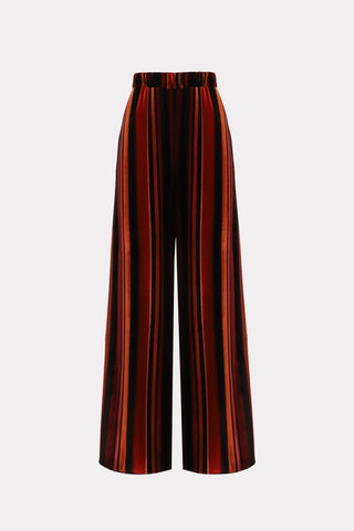 Retro Wide-Leg Trousers - Velvet Burgundy Red - Julia Allert