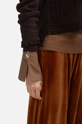 Retro Wide-Leg Trousers - Rust Velvet