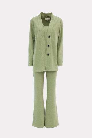 Casual Wooly Three-Piece Suit Green