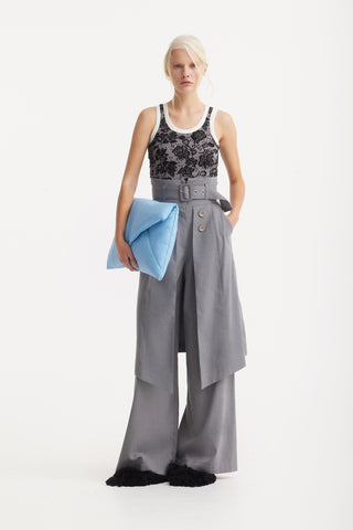 Faux Leather Envelope Clutch Bag Light Blue