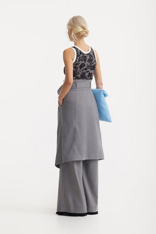 Rib Tank Top Floral Jacquard