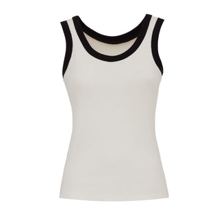 Rib Tank Top White