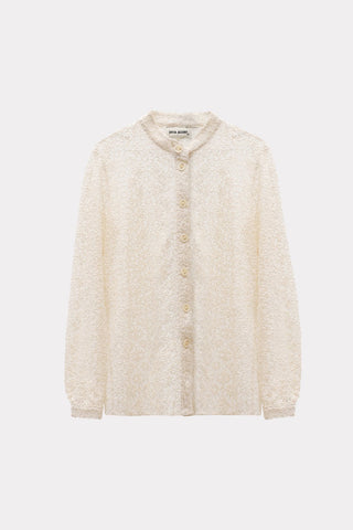 Romantic Sheer Straight-Fit Lace Shirt Ecru - Julia Allert