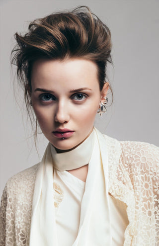 Romantic Sheer Straight-Fit Lace Shirt Ecru - Julia Allert