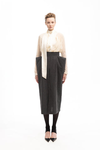 Romantic Sheer Straight-Fit Lace Shirt Ecru