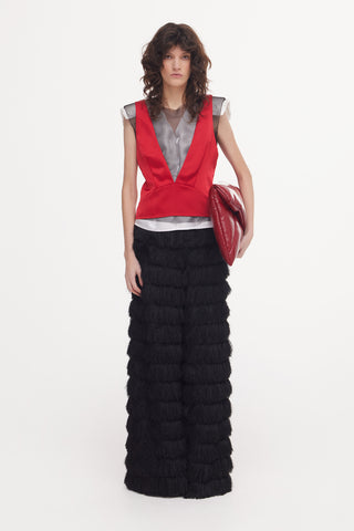 Evening Statement Fringe Palazzo Pants – Black