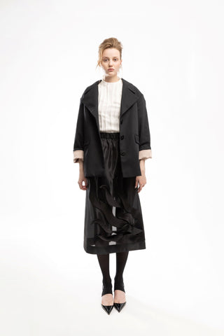 Satin-Organza Sleeveless Blouse White - Julia Allert