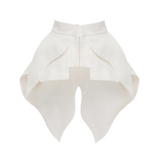 Sculpted Peplum Belt White