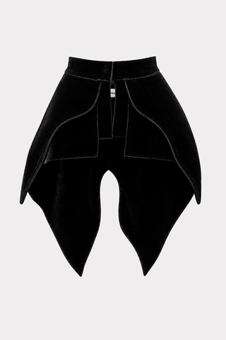 Sculpted Velvet Peplum Belt - Black - Julia Allert
