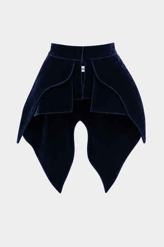 Sculpted Velvet Peplum Belt - Blue - Julia Allert