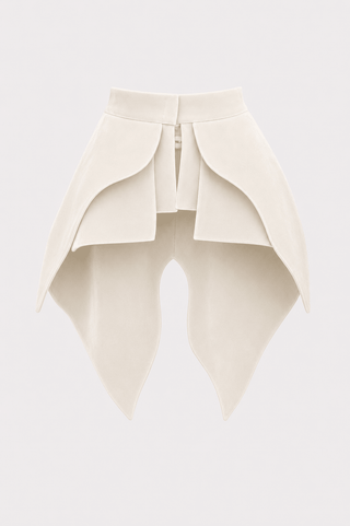 Sculpted Velvet Peplum Belt - Ivory - Julia Allert