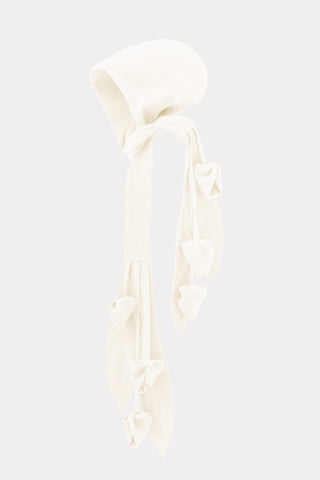 Sculptural Knit Hood With Knotted Details – Ivory