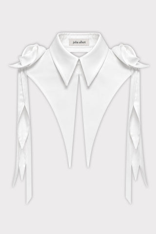Sculptural Satin Statement Collar – White - Julia Allert