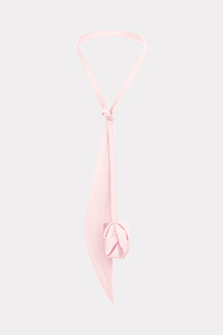 Sculptural Tie Accessory with Fabric Rosette – Pink