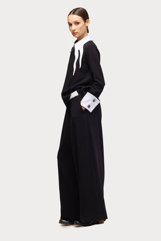 Semi-Formal Blouse With Contrasting Details Black - Julia Allert