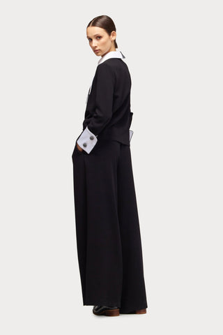 Semi-Formal Blouse With Contrasting Details Black - Julia Allert