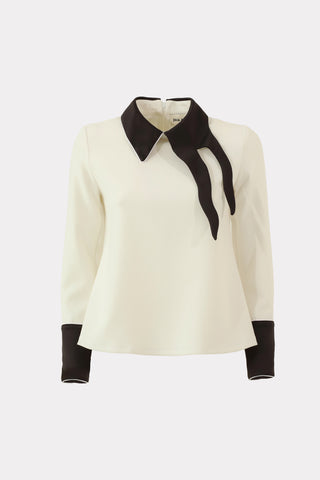 Semi-Formal Blouse With Contrasting Details Ecru