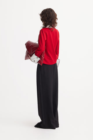 Semi-Formal Blouse With Contrasting Details Red