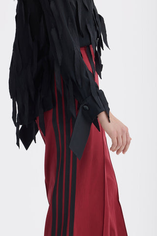 Semi-Sheer Evening Blouse - Textured Crepe Black - Julia Allert