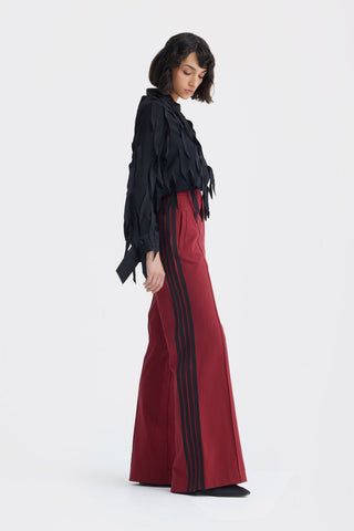 Semi-Sheer Evening Blouse - Textured Crepe Black - Julia Allert