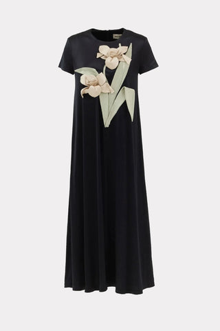 Short Sleeve Maxi Knit Dress Black