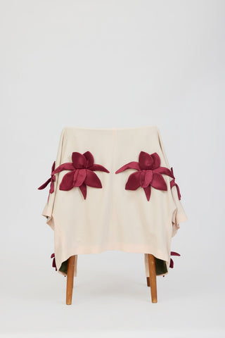 Silk-Lined Wrap Jacket With Dropped Sleeves Peach Nude - Julia Allert