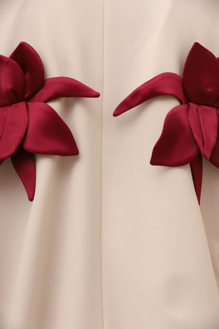 Silk-Lined Wrap Jacket With Dropped Sleeves Peach Nude - Julia Allert