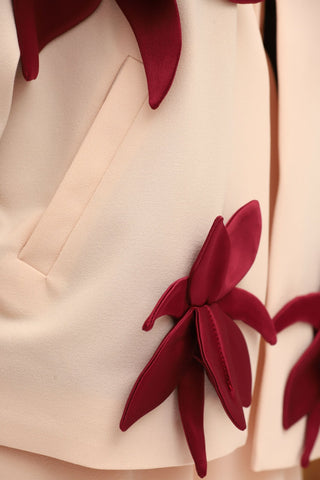 Silk-Lined Wrap Jacket With Dropped Sleeves Peach Nude - Julia Allert