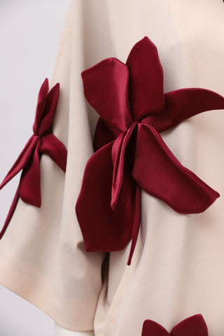 Silk-Lined Wrap Jacket With Dropped Sleeves Peach Nude - Julia Allert
